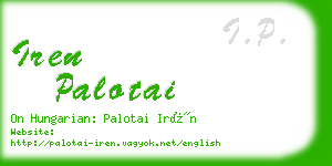 iren palotai business card